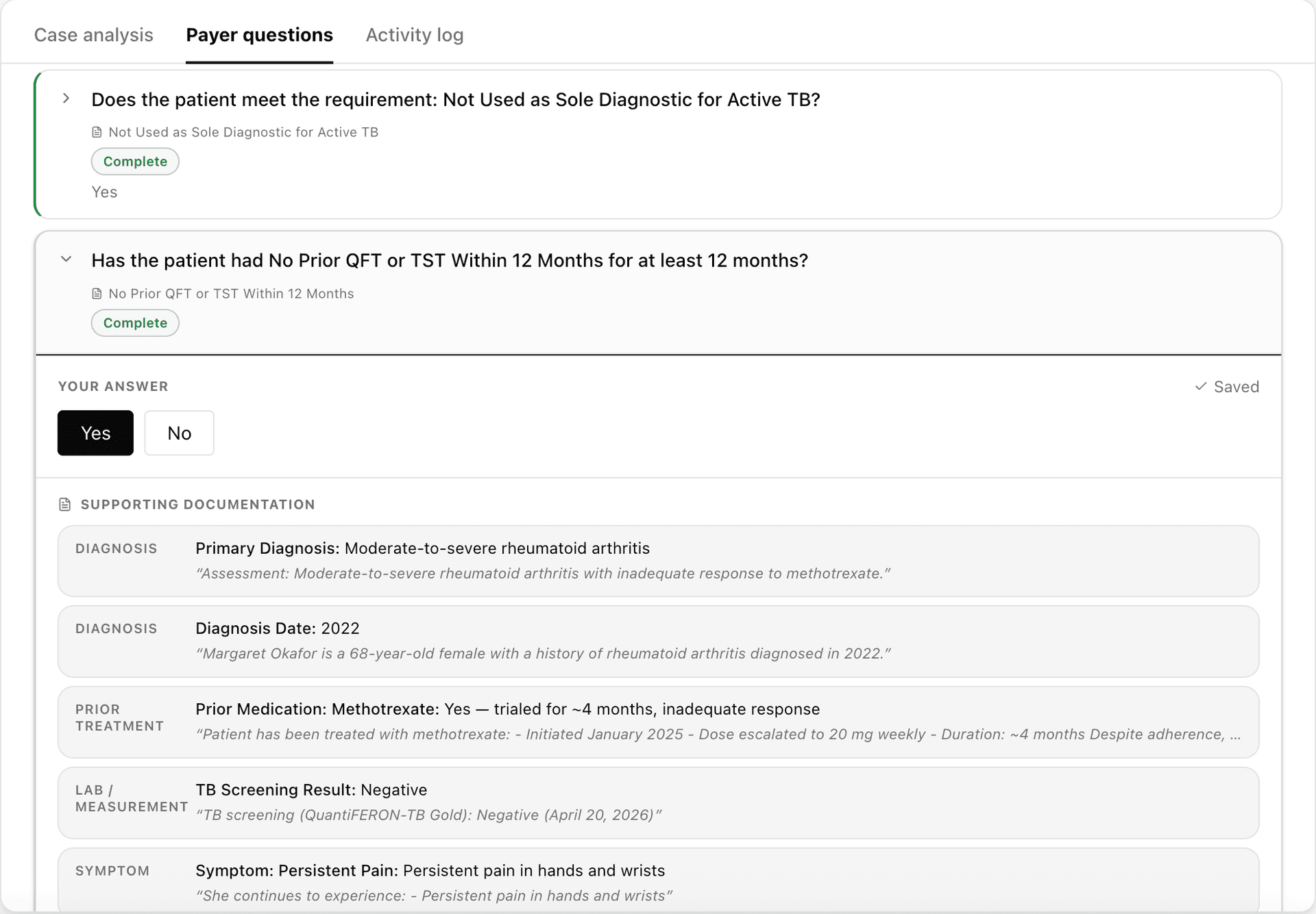 Answers backed by evidence